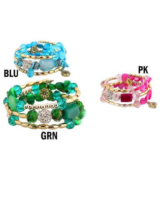 Boho Multilayer Irregular Agate Beads Charm Bracelets